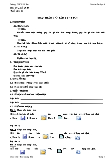 Giáo án Tin học lớp 6 - Chương 4: Soạn thảo văn bản - Bài 14: Soạn thảo văn bản đơn giản - Thái Quang Tiến - Trường THCS Bổ Túc