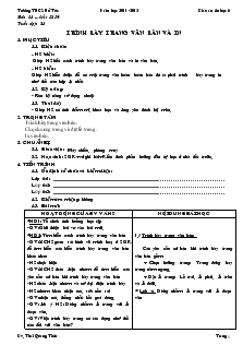 Giáo án Tin học lớp 6 - Chương 4: Soạn thảo văn bản - Bài 18: Trình bày trang văn bản và in - Thái Quang Tiến - Trường THCS Bổ Túc