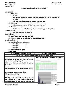 Giáo án Tin học lớp 7 - Phần I: Bảng tính điện tử - Bài 1: Chương trình bảng tính là gì - Thái Quang Tiến - Trường THCS Bổ Túc