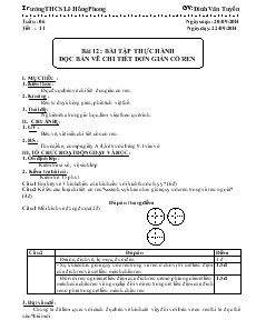 Tiết 11, Bài 12: Bài tập thực hành Đọc bản vẽ chi tiết đơn giản có ren - Đinh Văn Tuyến