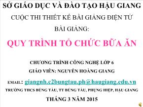Quy trình tổ chức bữa ăn - Nguyễn Hoàng Giang