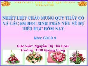 Bài 12, Tiết 21: Quyền và nghĩa vụ của công dân trong hôn nhân - Nguyễn Thị Thu Hoài