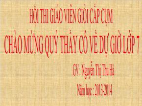 Giáo án Lịch sử 7 - Bài 19: Cuộc khởi nghĩa Lam Sơn (1418 - 1427) - Nguyễn Thị Thu Hà