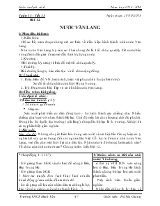 Giáo án môn Lịch sử lớp 6 - Bài 12: Nước Văn Lang - Hà Thị Giang - Trường THCS Minh Tân