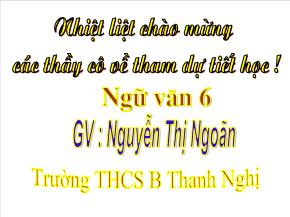 Giáo án Ngữ văn 6 - Tập 1 - Thầy bói xem voi - Nguyễn Thị Ngoãn - THCS B Thanh Nghị