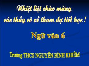 Giáo án Ngữ văn 6 - Tập 1 - Thầy bói xem voi - THCS Nguyễn Bỉnh Khiêm