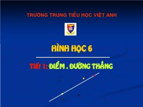 Tiết 1: Điểm - Đường thẳng - Trường Trung tiểu học Việt Anh