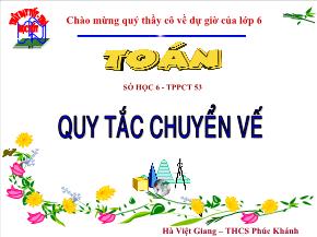 Tiết 53: Quy tắc chuyển vế - Hà Việt Giang