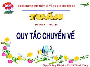 Tiết 59: Quy tắc chuyển vế - Nguyễn Duy Khánh