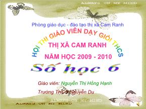 Tiết 65: Bội và ước của một số nguyên - Nguyễn Thị Hồng Hạnh