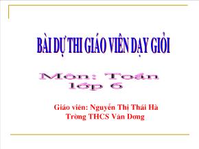 Bài 3: Thứ tự trong tập hợp các số nguyên - Nguyễn Thị Thái Hà