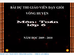 Tiết 42: Thứ tự trong tập hợp các số nguyên - Nguyễn Thanh Sang