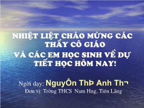 Tiết 42: Thứ tự trong tập hợp các số nguyên - Nguyễn Thị Anh Thơ