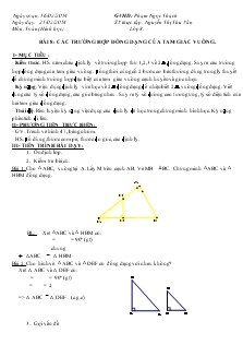 Bài 8: Các trường hợp đồng dạng của tam giác vuông - Nguyễn Thị Thu Vân