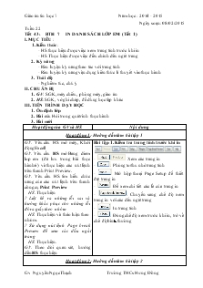 Bài thực hành 7 - IGiáo án Tin học 7 - Phần 1: Bảng tính điện tử -  danh sách lớp em - Nguyễn Ngọc Thạch - Trường THCs Hưng Đồng