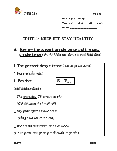 Giáo án English 7 - Unit 11: Keep fit, stay healthy