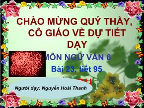 Giáo án Ngữ văn 6, tập 2 - Ẩn dụ - Nguyễn Hoài Thanh