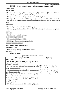 Giáo án Sinh học 6 - Chương II: Rễ - Bài 11: Sự hút nước và muối khoáng của rễ - Nguyễn Thị Yến - Trường THCS Văn Trị