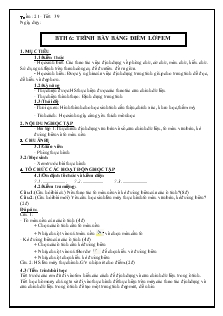 Giáo án Tin học 7 - Phần 1: Bảng tính điện tử - Bài thực hành 6 - Trình bày bảng điểm lớp em