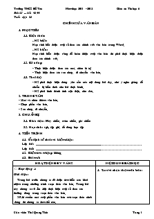 Giáo án Tin học lớp 6 - Chương 4: Soạn thảo văn bản - Bài 15: Chỉnh sửa văn bản - Thái Quang Tiến - Trường THCS Bổ Túc