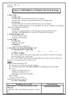Giáo án Tin học lớp 6 - Chương 4: Soạn thảo văn bản - Bài 21: Trình bày cô đọng bằng bảng
