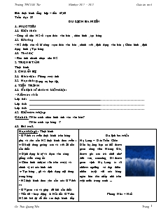 Giáo án Tin học lớp 6 - Chương 4: Soạn thảo văn bản - Bài thực hành tổng hợp - Du lịch ba miền - Thái Quang Tiến - Trường THCS Bổ Túc