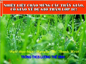 Tiết 14, Bài 14: Bạch cầu - Miễn dịch - Nguyễn Thị Thanh Hoài
