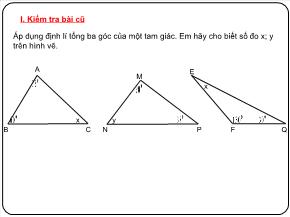 Tiết 18: Tổng ba góc của một tam giác