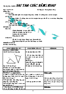 Tiết 20: Hai tam giác bằng nhau - Nguyễn Hoàng Tịnh Thủy