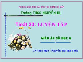Tiết 23: Luyện tập - Nguyễn Thị Thu Thủy