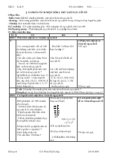 Tiết 27, Bài 15: Phân tích một số ra thừa số nguyên tố - Phan Thị Suông