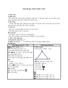 Tiết 35, Bài 6: Tam giác cân