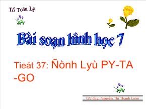 Tiết 37: Định lý Py-Ta-go - Nguyễn Thị Thanh Liêm