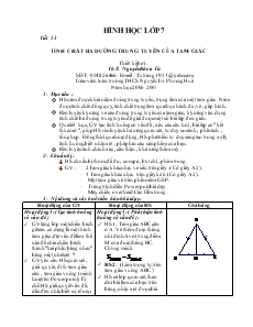 Tiết 53: Tính chất ba đường trung tuyến của tam giác
