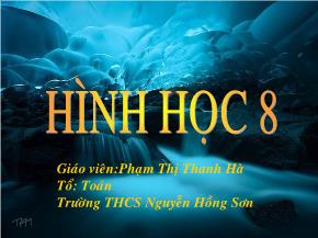 Tiết 55, Bài 1: Hình hộp chữ nhật - Phạm Thị Thanh Hà