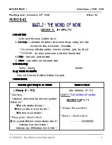 Unit 7: The world of work - Vũ Thị Nhớ