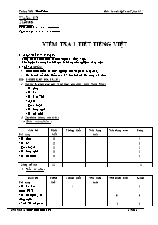 Giáo án Ngữ văn 7 - Tiết 46: Kiểm tra 1 tiết Tiếng Việt