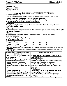 Giáo án Ngữ văn lớp 10 - Tổng quan văn học Việt Nam