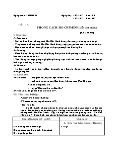 Giáo án Ngữ văn lớp 9 - Phong cách Hồ Chí Minh (tiết thứ nhất)
