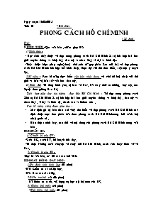 Giáo án Ngữ văn lớp 9 - Phong cách Hồ Chí Minh