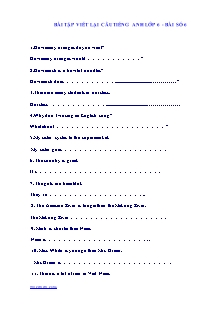 Bài tập viết lại câu Tiếng Anh lớp 6 – Bài số 6
