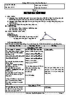 Giáo án môn Hình học 7 - Tiết 20: Hai tam giác bằng nhau