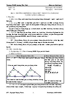 Giáo án môn Hình học 7 - Tiết 22 - Bài 3: Trường hợp bằng nhau thứ nhất của tam giác cạnh - Cạnh - cạnh (c. c. c)