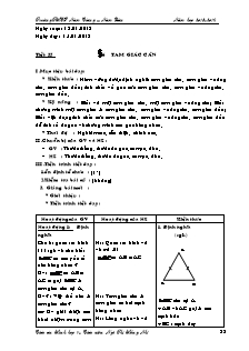 Giáo án môn Hình khối 7 - Tam giác cân