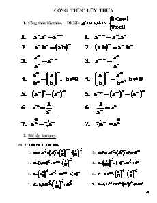 Toán 12 - Bài tập phương trình mũ và logarit