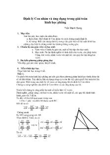 Định lý: Con nhím và ứng dụng trong giải toán hình học phẳng