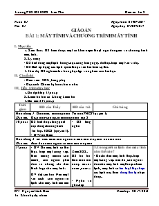 Giáo án Tin học khối 8 - Nguyễn Minh Hiền