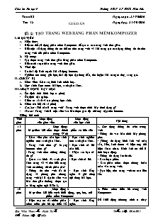Giáo án Tin học khối 9 - Tạo trang web bằng phần mềm kompozer